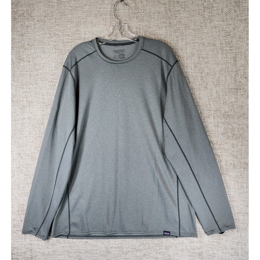 Patagonia Midweight Capilene Baselayer Shirt Mens XL Gray Crew Neck Long Sleeve